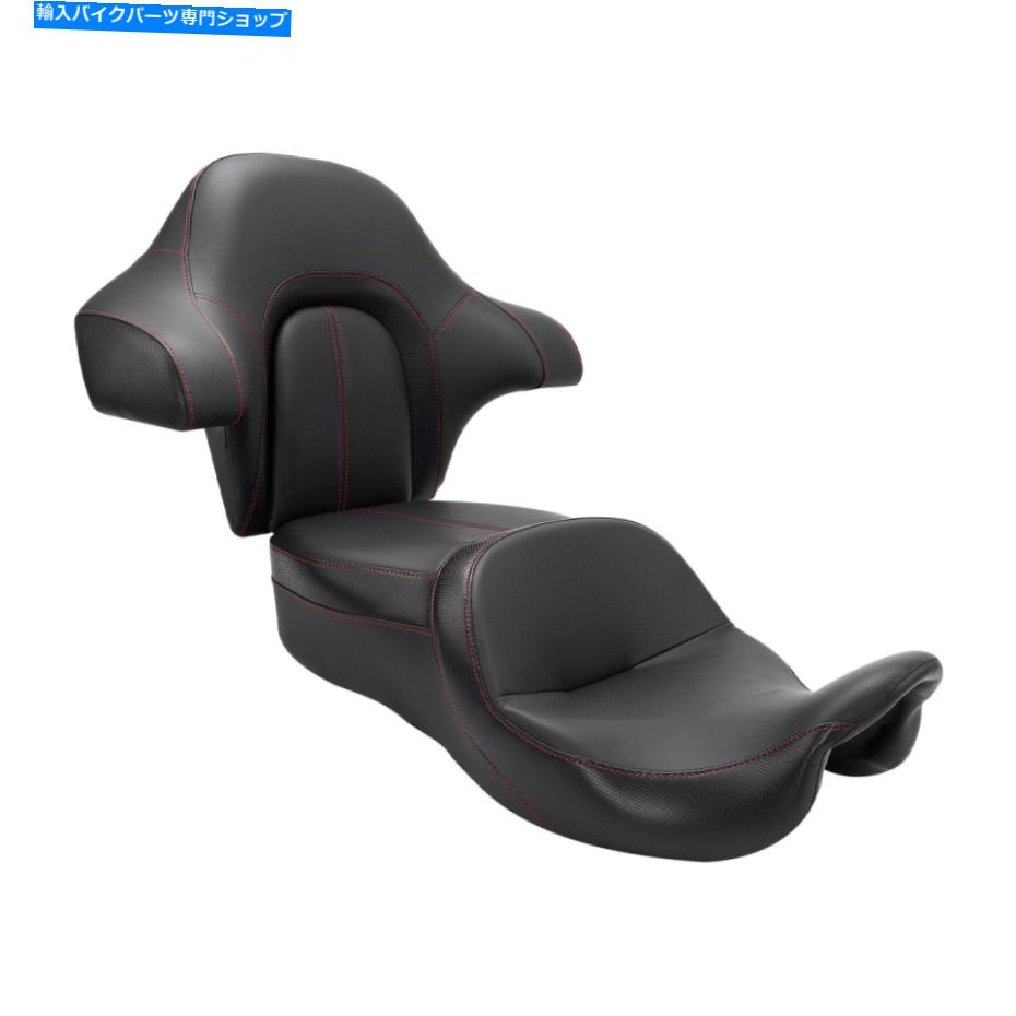 シート ライダー助手席+リアバックレストパッドフィットハーレーツーリングロードグライド14-21 Rider Passenger Seat + Rear Backrest Pad Fit For Harley Touring Road Glide 14-21
