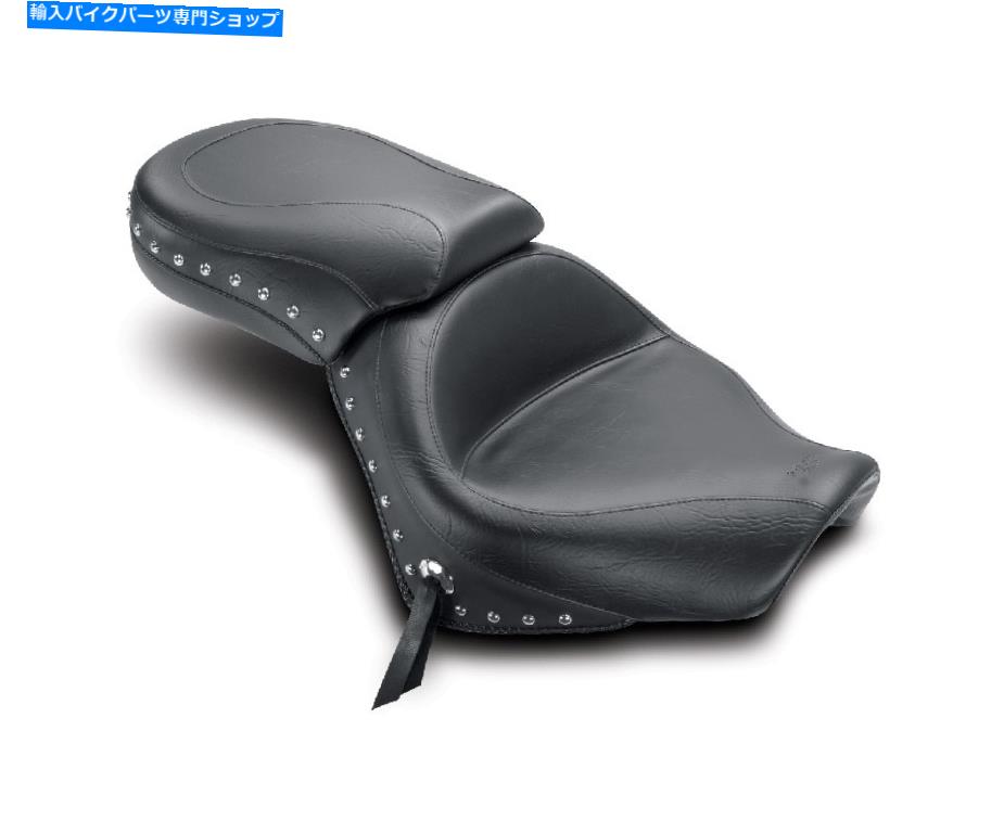 シート 2004-2009、11-15ホンダVT750エアロのマスタング2ピースワイドツーリングスタッド付きシート Mustang 2-Piece Wide Touring Studded Seat For 2004-2009, 11-15 Honda VT750 Aero