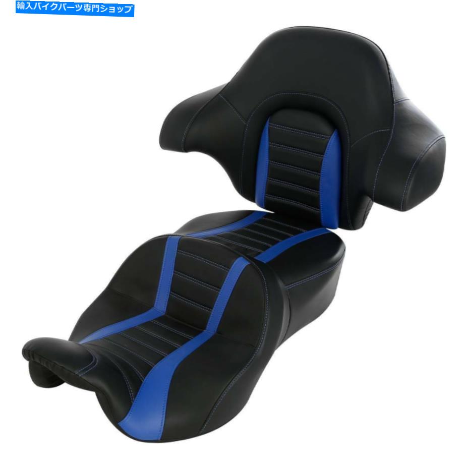 シート ブラックブルードライバー旅客シート背もたれフィットハーレーツーリング2014-2021 2019 Black Blue Driver Passenger Seat Backrest Fit For Harley Touring 2014-2021 2019