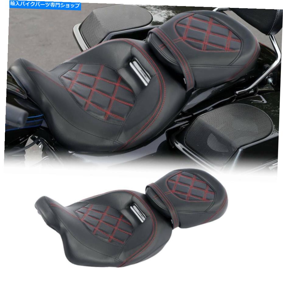シート 運転席のための運転席座席フィットのためのharley touring roadキングストリートグライド2009-2021 17 Driver Passenger Seat Fit For Harley Touring Road King Street Glide 2009-2021 17