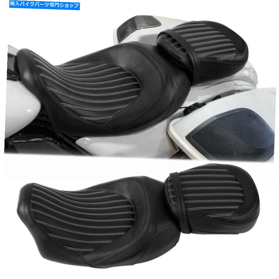 シート ホワイトステッチドライバの助手席フィットハーレーエレクトログライド2009-2021 16 White Stitching Driver Passenger Seat Fit For Harley Electra Glide 2009-2021 16