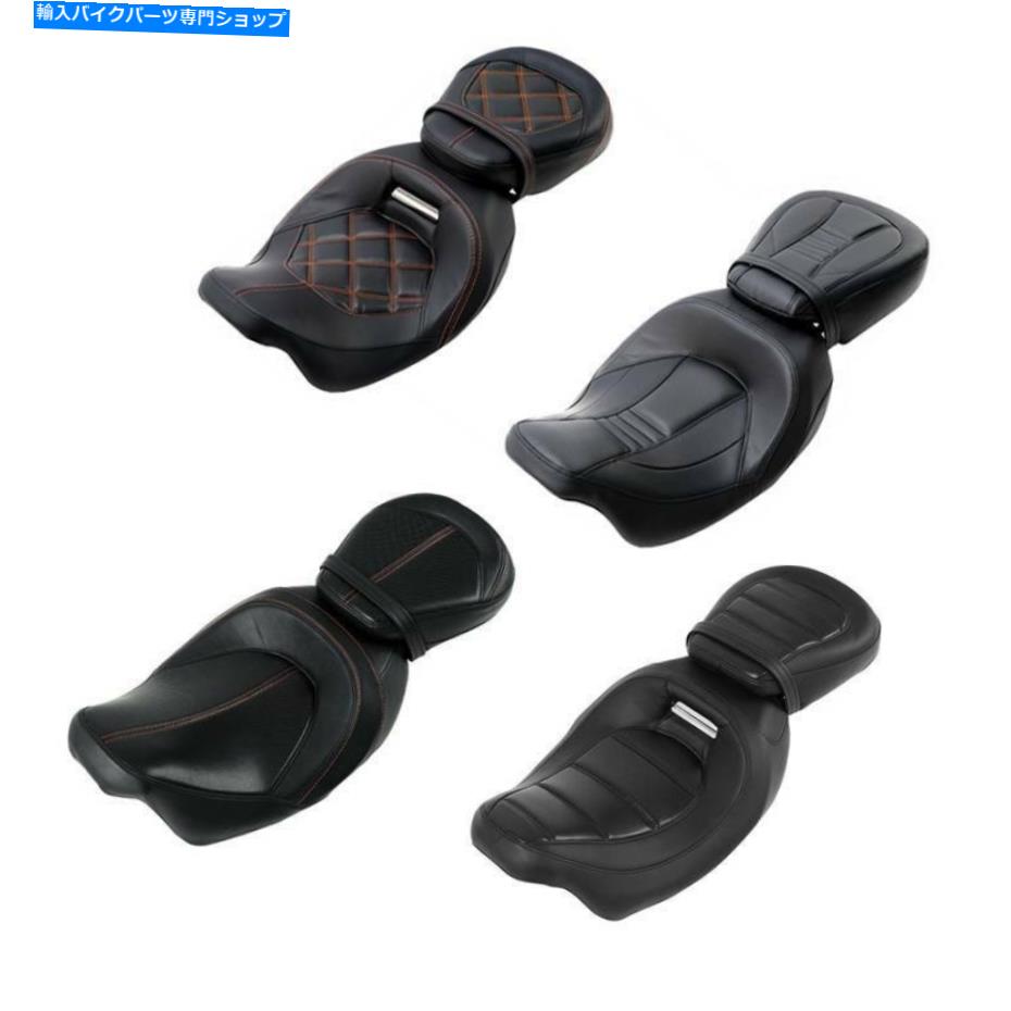 シート PUレザードライバー＆旅客席フィットハーレーツーリングロードキンググライド09-21 PU Leather Driver & Passenger Seat Fit For Harley Touring Road King Glide 09-21