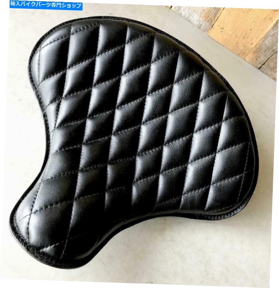 シート スプリングトラクターシート15x14ダイヤモンドステッチレザーフィットハーレーダビッドソンインディアン Spring Tractor Seat 15x14 Diamond Stitched Leather Fits Harley Davidson Indian