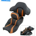 シート ブラックオレンジライダーの助手席背もたれの背もたれのハーレーエレクトラグライド14-21 20 Black Orange Rider Passenger...