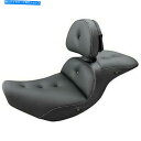 シート サドルメン加熱道路ソファピロートップシートW /ドライバーの背もたれ Saddlemen Heated Road Sofa Pillow Top Seat w/Driver Backrest for Indian