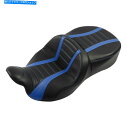 シート ブラックブルードライバーの助手席の2つのアップフィットハーレーツーリングロードキング09-21 Black Blue Driver Passenger ...