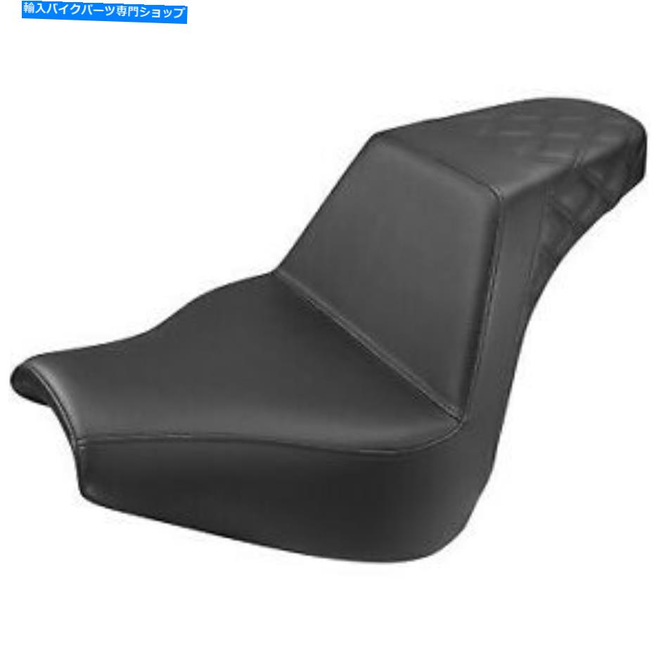 シート ハーレーブレイクアウト18-20のためのサドルメンジルコア黒格子ステッチ昇降席 Saddlemen GelCore Black Lattice Stitch Step-Up Seat for Harley Breakout 18-20