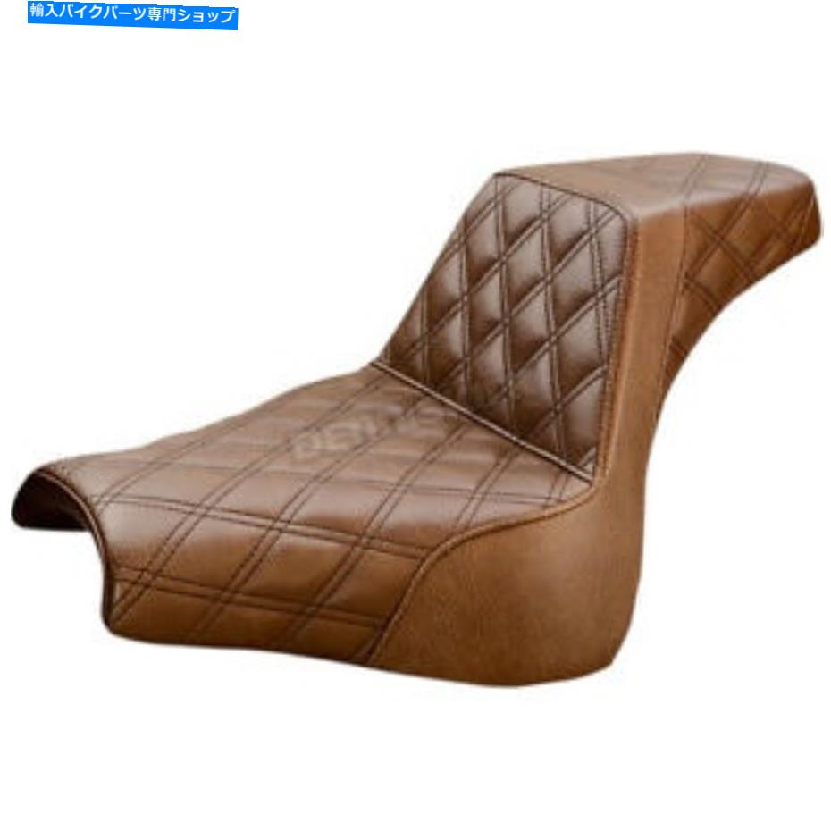シート Saddlemen Brown LS昇圧シートw /格子ステッチ - 818-28-175BR Saddlemen Brown LS-Step-up Seat w/Lattice Stitch - 818-28-175BR