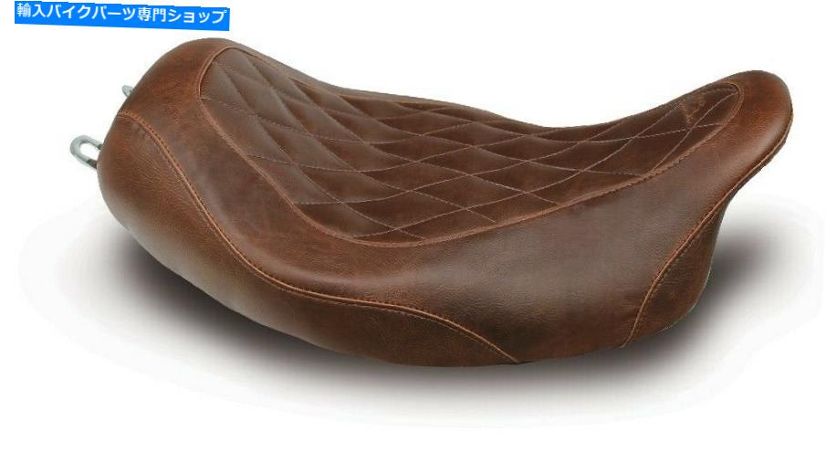 シート ニューマスタングワイドトリプルブラウンダイヤモンドステッチソロサート2008-2017ハーレーフル New Mustang Wide Tripper Brown Diamond Stitch Solo Seat 2008-2017 Harley FLHT