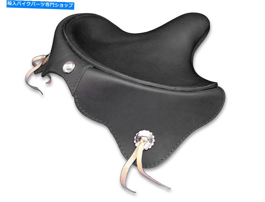 シート スカートが付いている黒い革ソロの座席ハーレー - デビッドソン Black Leather Solo Seat with Skirt fits Harley-Davidson