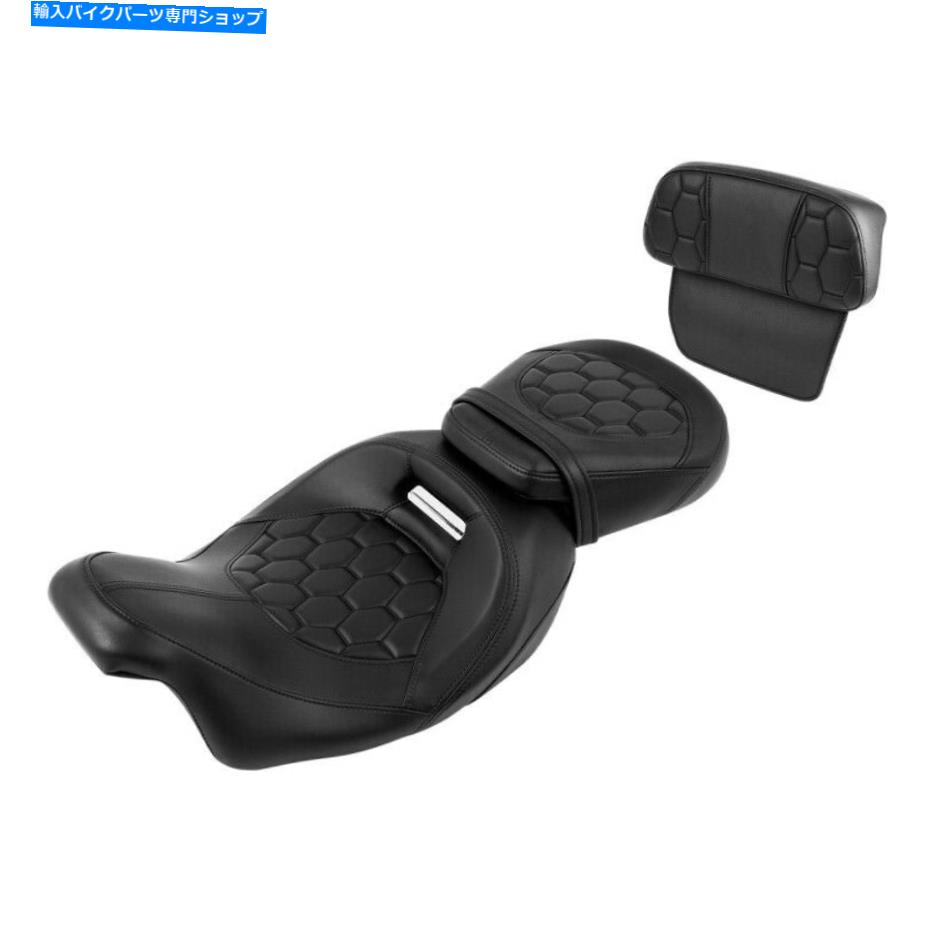 シート ブラックライダー＆旅客席の背もたれのためのハーレーツーリングロードグライド14-2021 Black Rider & Passenger Seat Backrest Fit For Harley Touring Road Glide 14-2021
