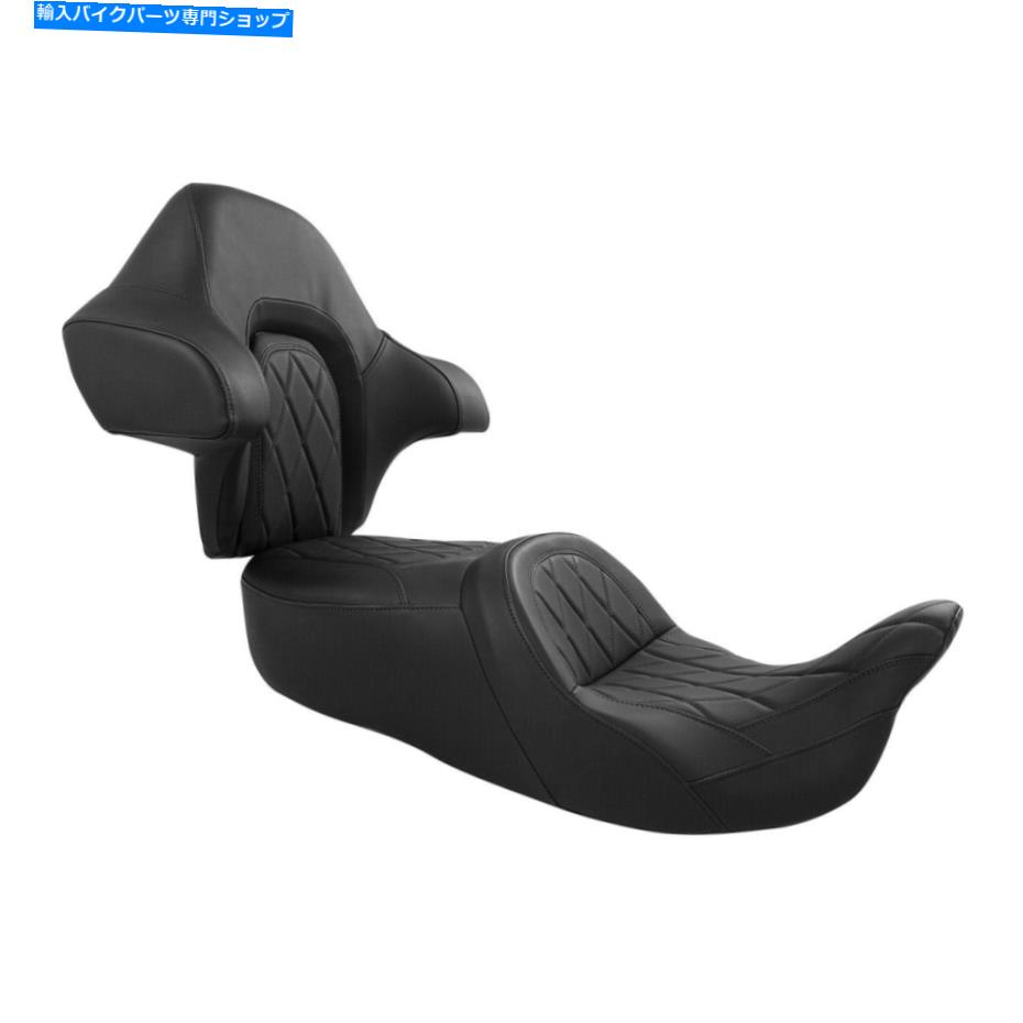 シート PUレザードライバ旅客シート背もたれのハーレーロードキンググライド14-21 PU Leather Driver Passenger Seat Backrest Fit For Harley Road King Glide 14-21