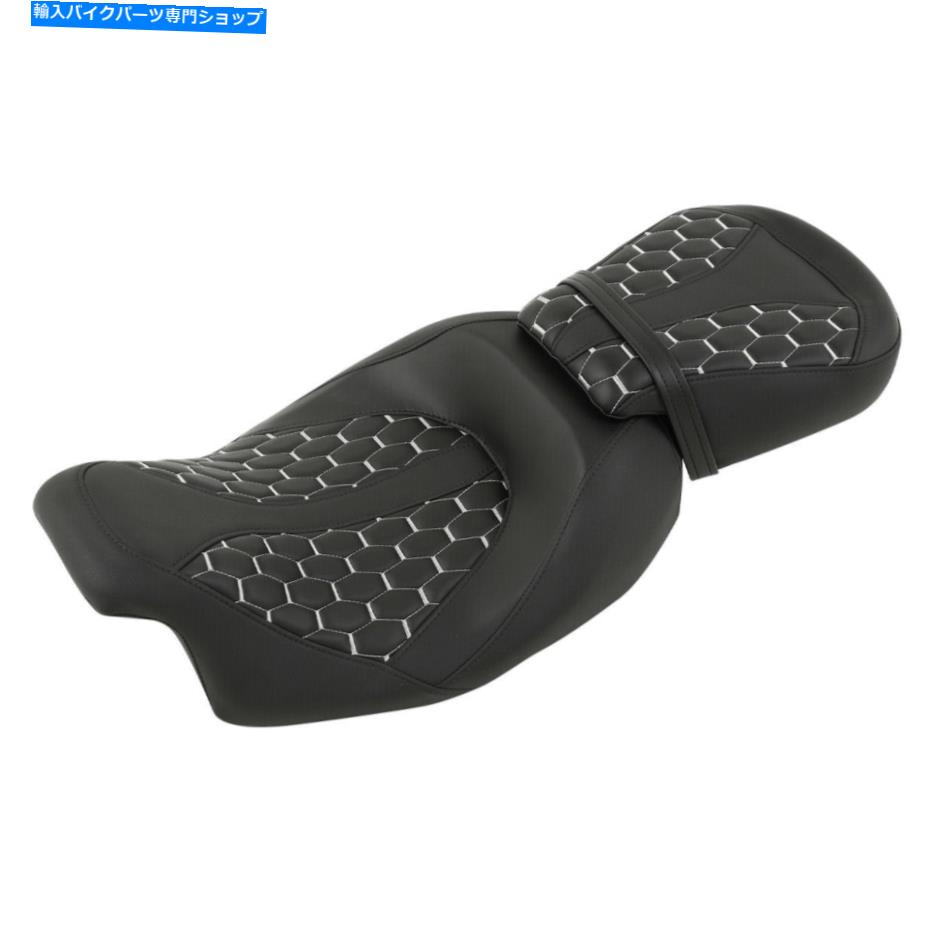 シート PUレザーライダードライバー＆旅客席フィットハーレーツーリングロードキング09-21 PU Leather Rider Driver & Passenger Seat Fit For Harley Touring Road King 09-21