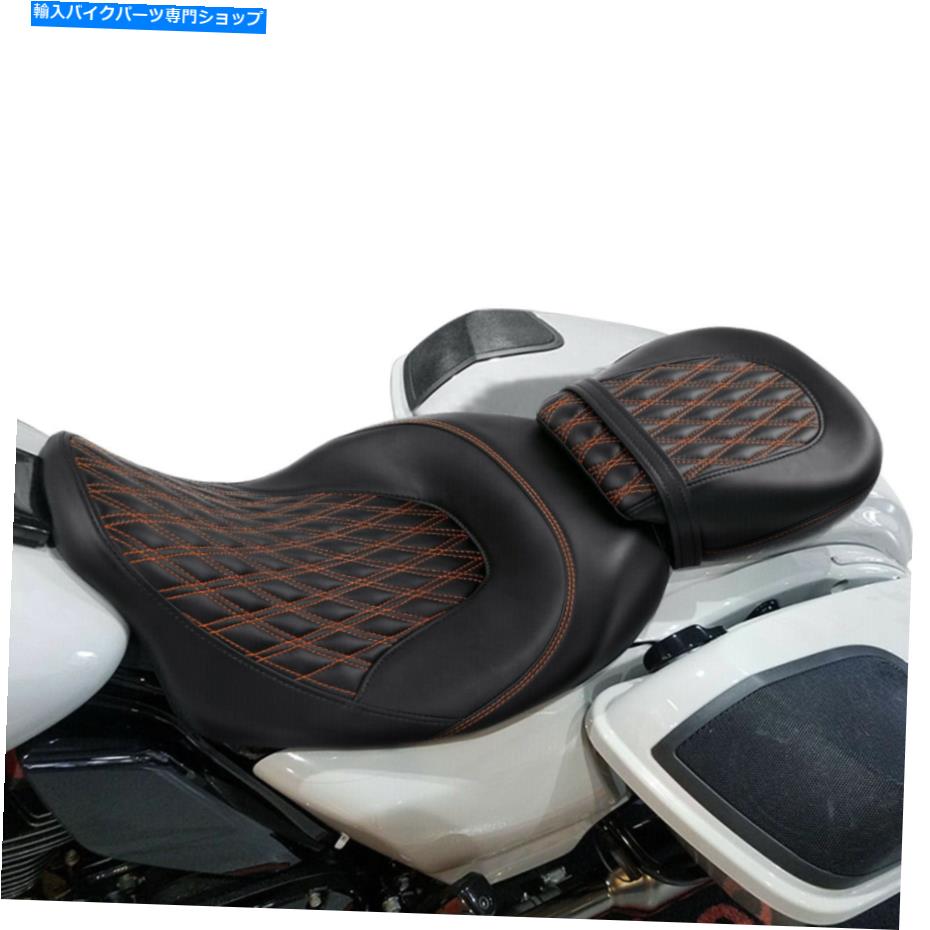 シート ブラックライダードライバー旅客ピリオンシートフィットハーレーロードグライド09-21 16 17 Black Rider Driver Passenger Pillion Seat Fit For Harley Road Glide 09-21 16 17