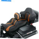 シート ブラックオレンジライダーの助手席背もたれの背もたれのハーレーツーリングロードグライド14+ Black Orange Rider Passenger S...
