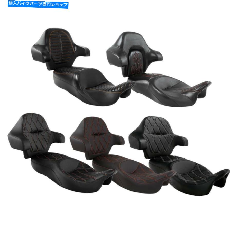 シート 運転席の助手席＆背もたれのパッドフィットはハーレーツーリングモデル2014-2021 Driver Passenger Seat & Backrest Pad Fit For Harley Touring Models 2014-2021