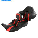 シート Harley Electra Road Glide 2014-2020のための黒い赤いライダーの助手席背もたれ Black Red Rider Pass...