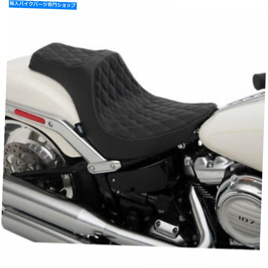 シート Drag Specialties SLVR DBL Diamond Predator IIIシート2018-20ハーリーFLFB Fat Boy Drag Specialties Slvr Dbl Diamond Predator III Seat 2018-20 Harley FLFB Fat Boy