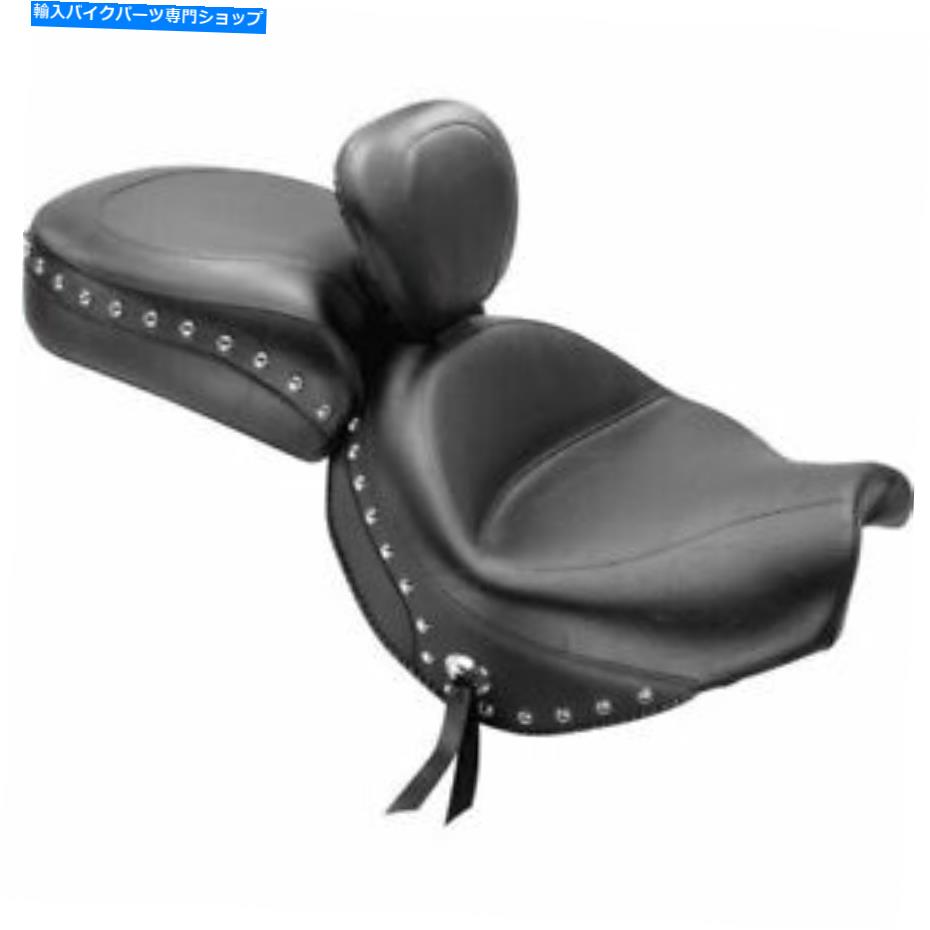 シート マスタングワイドツーリングスタッドドドライバーバックレスト付き2ピースシート - 79370 Mustang Wide Touring Studded 2-Piece Seat With Driver Backrest - 79370