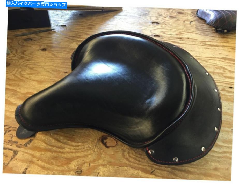 シート Bobber ChopperのためのLa Rosa Classic Police Solo Seatブラックレザースカート LA ROSA CLAS..