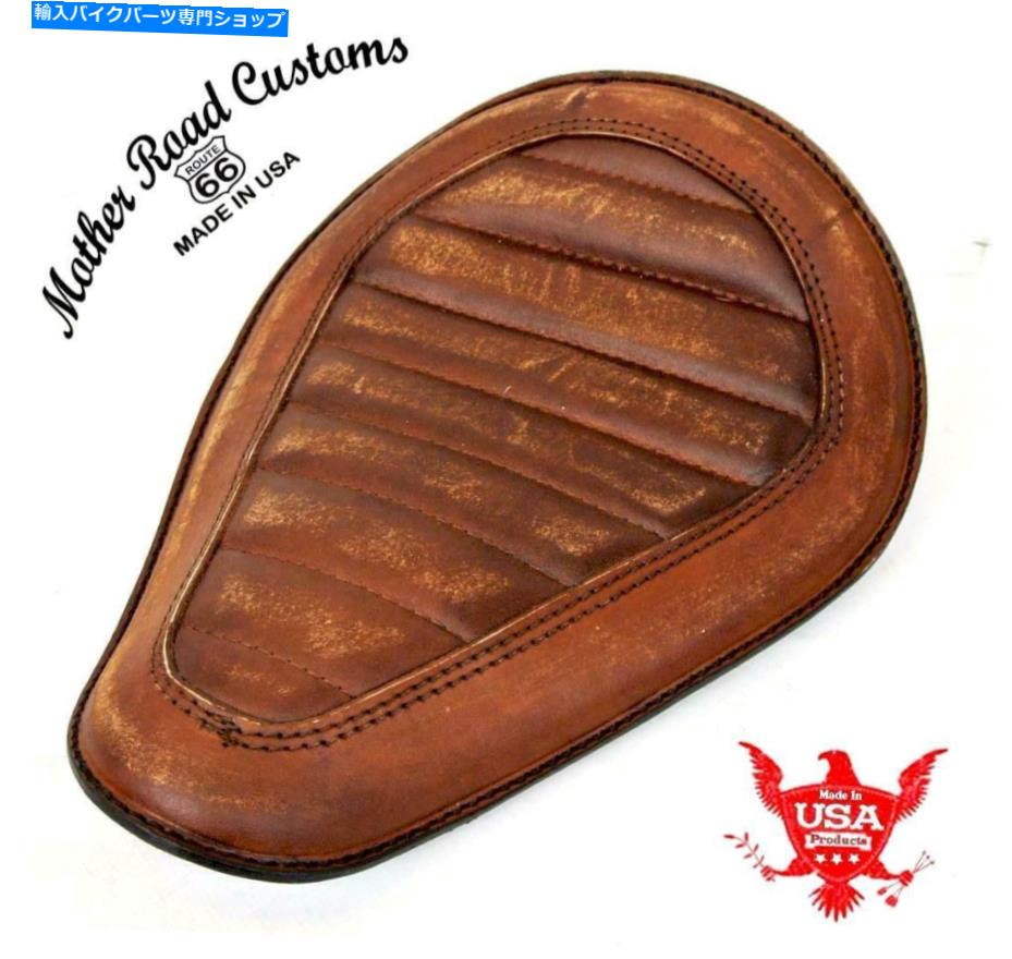 シート ウィンドウタックシートチョッパーハーリースポーツスターボバー母道税関ブラウンディス Window Tuck Seat Chopper Harley Sportster Bobber Mother Road Customs Brown Dist