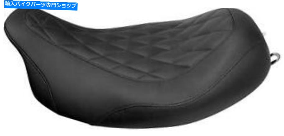 シート 08+ハーレーツーリングワイドブラックダイヤモンドステッチソロシートサドル27260 08+ Harley Touring Wide Black Diamond Stitch Solo Seat Saddle 27260