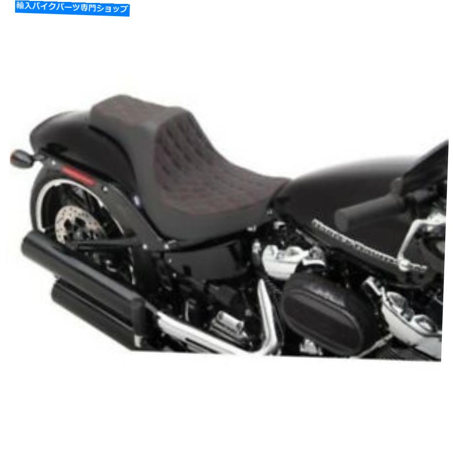 シート ドラッグスペシャリティ捕食者IIIシートレッドダイヤモンドハーレーFXBRブレイクアウト18-20 Drag Specialties Predator III Seat Red Diamond Harley FXBR Breakout 18-20