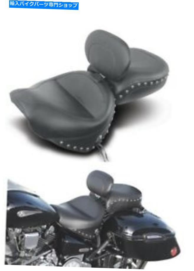 シート ヤマハ79190のバックレストのバックレストムスタング2ピースツーリングスタッド付きシート Mustang Two Piece Touring Studded Seat W/ Backrest For Yamaha 79190