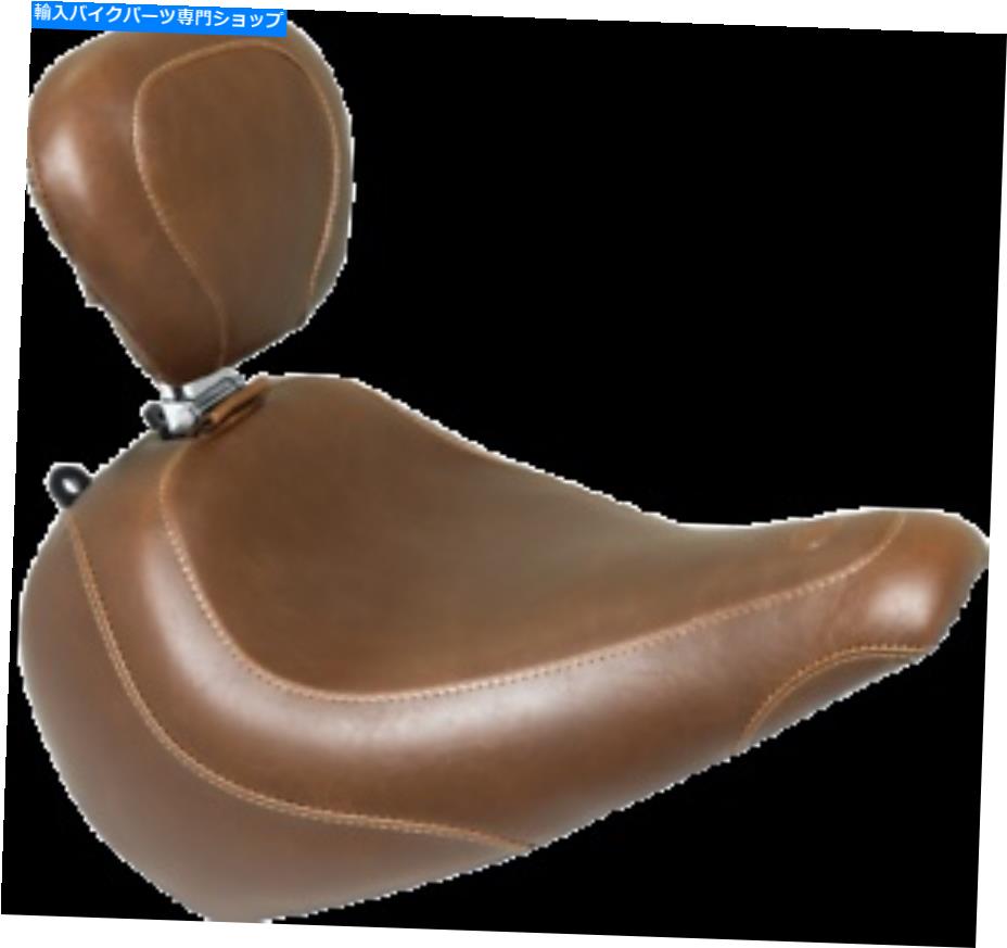 シート マスタングトリプルブラウンオートバイソロシート＆バックレスト18-19ハーレーファットボーイFLFB Mustang Tripper Brown Motorcycle Solo Seat & Backrest 18-19 Harley Fat Boy FLFB