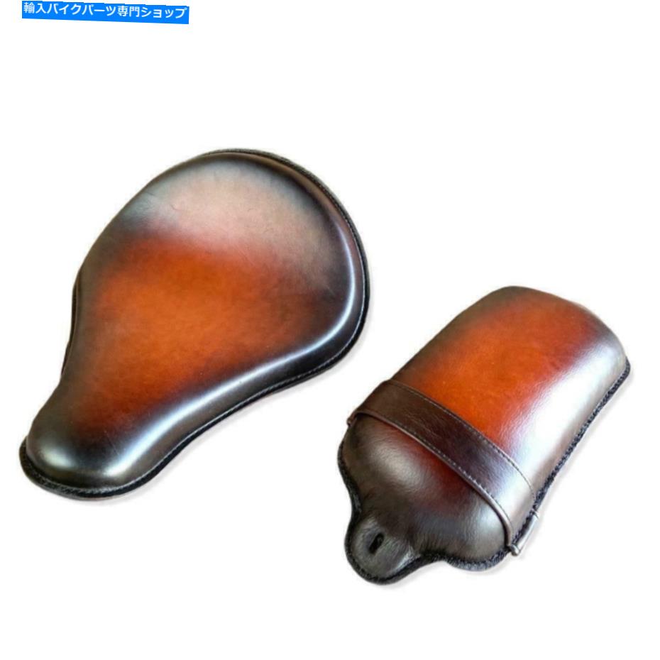 シート 13x15ブラウン茶色の春トラクターシートパッドレザーハーレーソフトチョッパーボブ 13x15 Brown On Brown Spring Tractor Seat Pad Leather Harley Softail Chopper Bobb