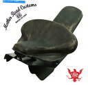 シート ハーレーツーリングスプリングシート変換マウントキット1998-2020 BLK DレザーBCS Harley Touring Spring Seat C...