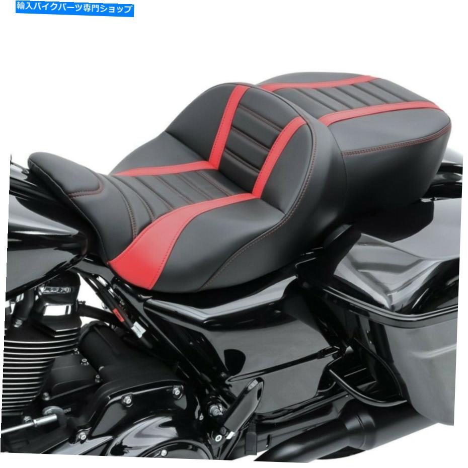 シート オートバイシートTG3の運転手とハーレーツーリング09-20 BLK-RED Motorcycle seat TG3 driver and passenger for Harley Touring 09-20 blk-red