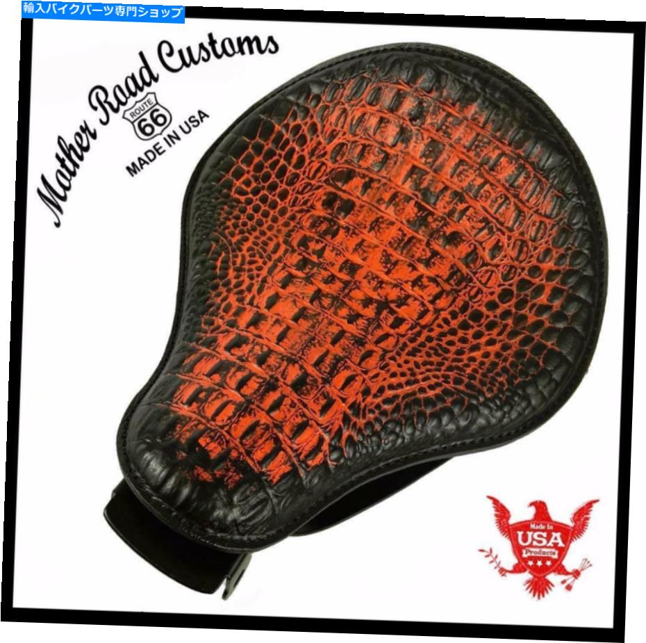 シート 2004-2006 Sportster Harley SpringソロシートマウントキットアリオラノゲーターレザーBCS 2004-2006 Sportster Harley Spring Solo Seat Mount Kit Ant Oran Gator Leather bcs