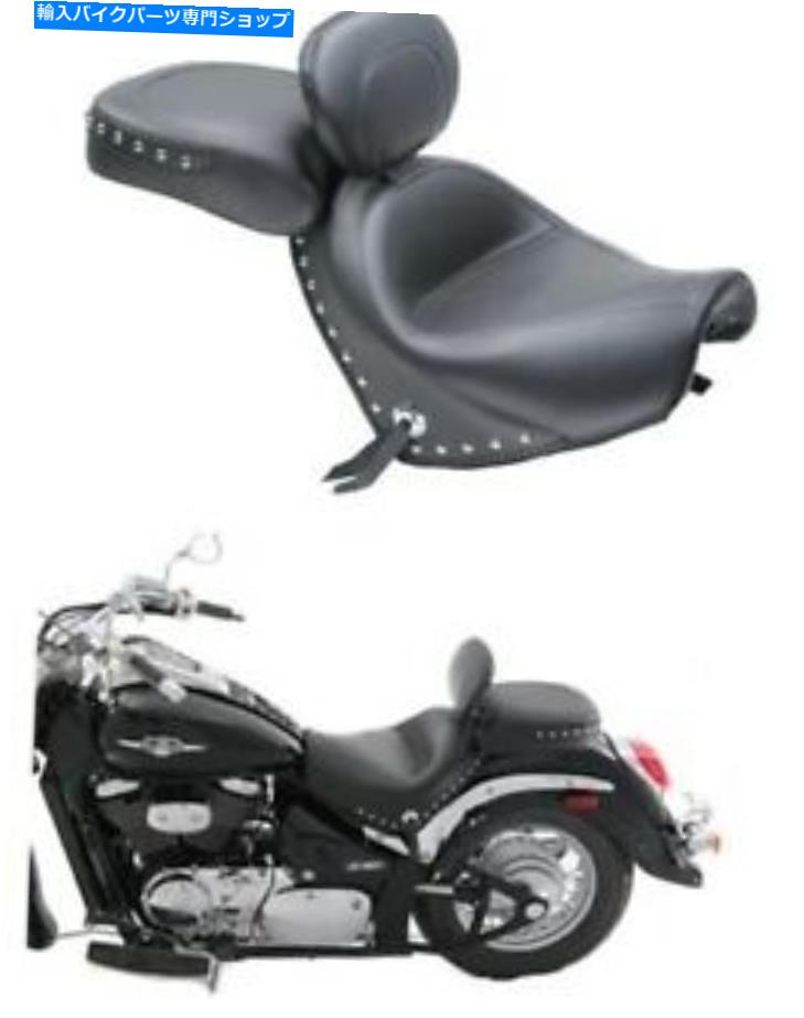 シート マスタング2ピースワイドツーリングオリジナルスタッド付きシートw背もたれ79620 Mustang Two Piece Wide Touring Original Studded Seat W Backrest For Suzuki 79620