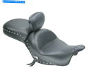 シート マスタング79370ドライババックレスト付きワイドツーリングツーピースシート - スタッド Mustang 79370 Wide Touring Two-Piece Seat with Driver Backrest - Studded