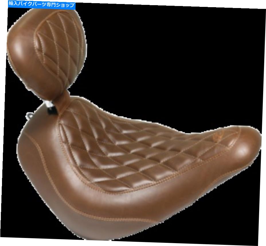 シート マスタングワイドトリプターブラウンダイヤモンドシートフロント - バックレスト83040 Mustang Wide Tripper Brown Diamond Seat Front - Includes Backrest 83040