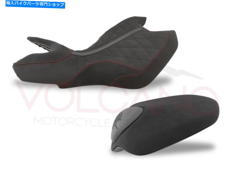 シート MV Agusta Turismo Veloce 800 2014-2020火山シートカバー赤い縫い目アンチスリップ Mv Agusta Turismo Veloce 800 2014-2020 Volcano Seat cover Red Seams Anti Slip