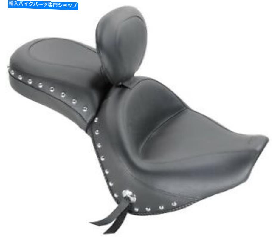 シート マスタングプレミアムスタッドワイドツーリングツーピースシートw /ドライバーバックレスト79620 Mustang Premium Studded Wide Touring Two-Piece Seat w/ Driver Backrest 79620