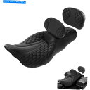 シーシーバー 運転席の助手席w /背もたれのSissy Bar Pad Fit for Harley Road Glide 09-21 Driver Passe...