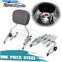 シーシーバー 防錆クロムSissy Bar Backrest Rack 4ポイントドッキングキットハーレーツーリング Rust Proof Chrome Sissy Bar Backrest Rack 4 Point Docking Kit For Harley Touring