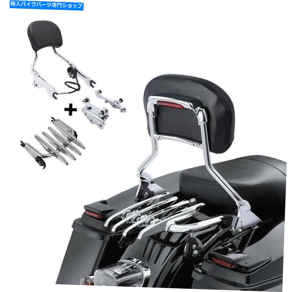 シーシーバー Sissy Bar荷物ラックブレーキライトドッキングフィットFLHR 09-13 Sissy Bar Luggage Rack Brake Light Docking Fit For Harley Road King FLHR 09-13