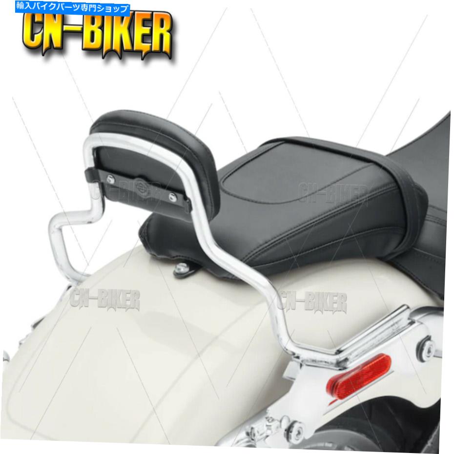 シーシーバー 18-21ハーレーファットボーイブレイクアウト Chrome Sissy Bar HoldFast CHOP Backrest Pad For 18-21 Harley Fat Boy Breakout