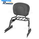 シーシーバー グロスブラックバックレスト・シシーバーラージパッド+ラゲッジラックfxSB Gloss Black Backrest Sissy Bar Large Pad + Luggage Rack For Harley Breakout FXSB(2)