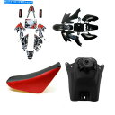 タンク CRF50 SSR 125 110CCトレイルバイク用ブラックプラスチックフェンダー燃料タンクシートステッカー Black Plastic Fender Fuel Tank Seat Sticker For CRF50 SSR 125 110CC Trail Bike