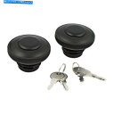 タンク 1対燃料タンクキャップロック可能なカバーブラック、F.harley - Davidson 96 - Present 1 Pair Fuel Tank C...