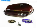 タンク Chrome Lid Cap Yamaha RX100 RX125 CDNとガソリン燃料ガスタンクスチールマルーン Petrol Fuel Gas Ta...