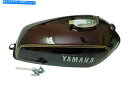 タンク ヤマハRX100 RX125のためのクロム蓋キャップフィットのガソリン燃料ガスタンクスチールマルーン Petrol Fuel Gas Tank Stee...