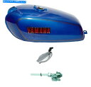 タンク ふた付きキャップタップCDN付きヤマハRX100 RX125ブルーガソリン燃料タンク Yamaha Rx100 Rx125 Blue Petrol Fu...