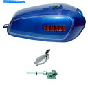 タンク yamaha RX100 RX125青いガソリン燃料タンクホワイトストリップ蓋キャップタップCDN Yamaha Rx100 Rx125 Blue Pe...