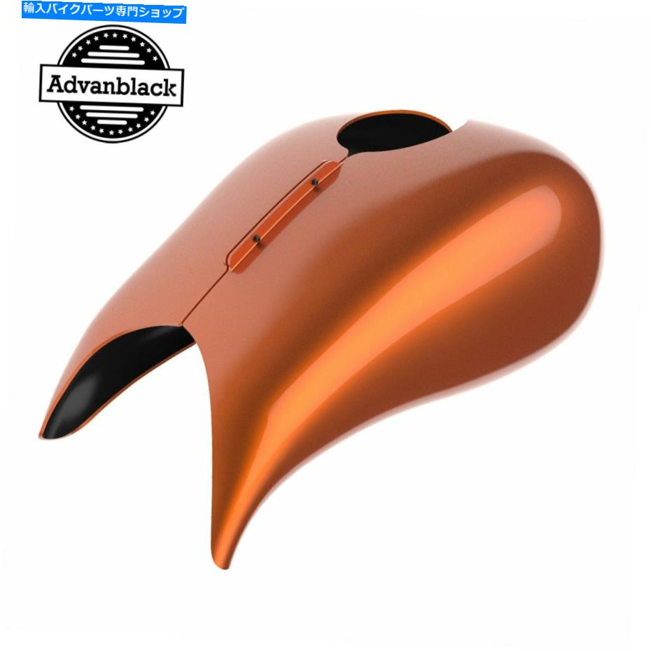 タンク 08-20ハーレーストリートロードグライドのためのAdvanBlack琥珀色のウイスキー延伸タンクカバー Advanblack Amber Whiskey Stretched Tank Cover For 08-20 Harley Street Road Glide